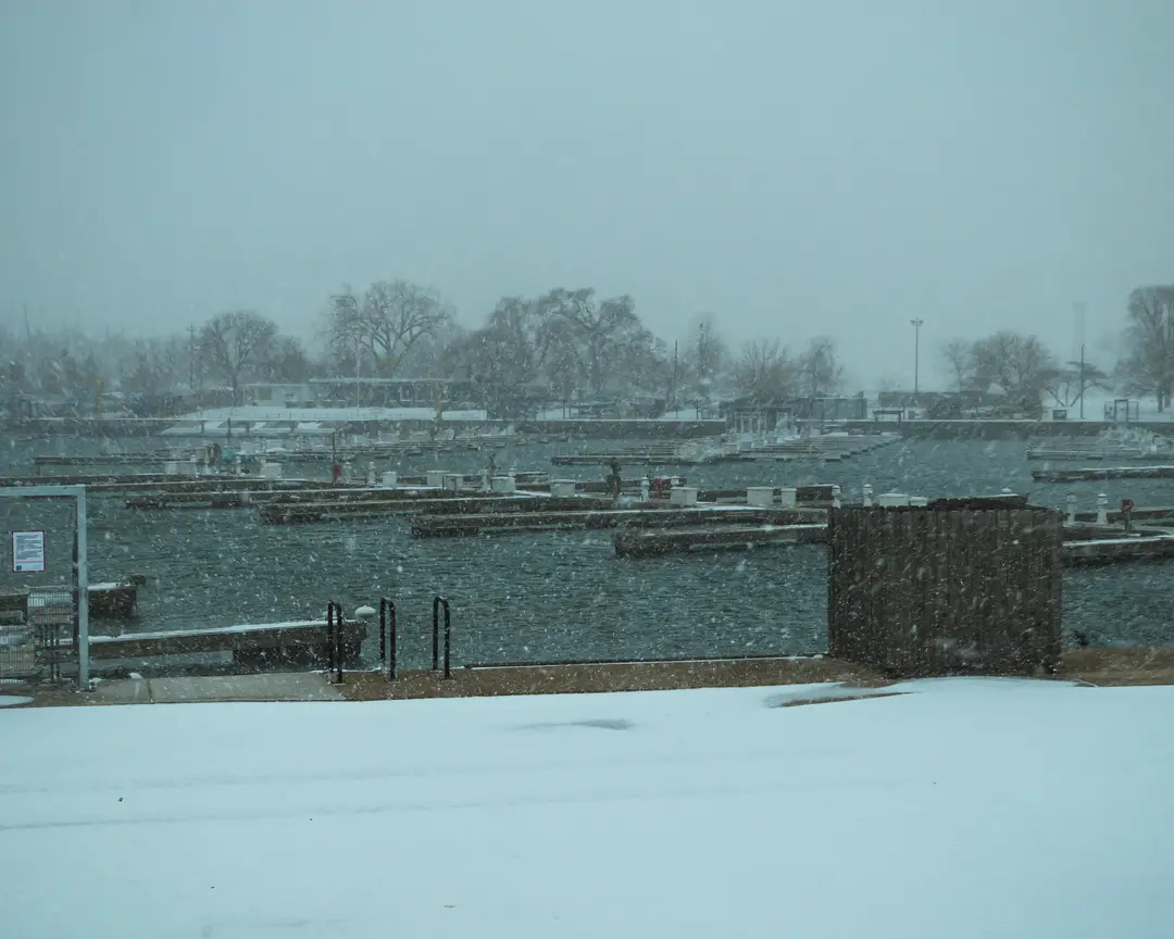 Harbor in Snow